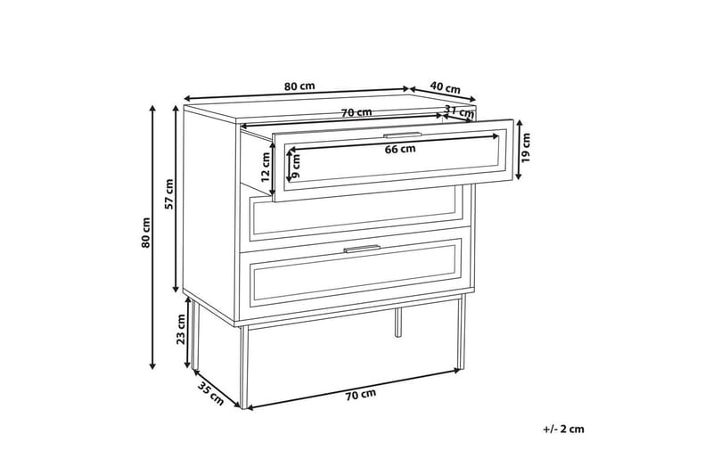 Lipasto Pasco, 3 laatikkoa - Säilytys - Säilytyskalusteet - Lipasto