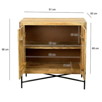 Livano-senkki 91 cm 3D-kuvio teollinen tyyli - lämmin vaaleanruskea ja musta - Säilytys - Säilytyskalusteet - Senkki