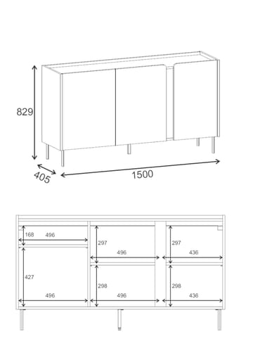 Lomar konsolipöytä 150x82,9x40,5 cm - Santstone luonnontammi - Säilytys - Säilytyskalusteet - Senkki