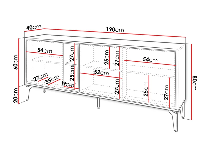 Lorvenn Senkki 190x40 cm - Ruskea/Musta - Säilytys - Säilytyskalusteet - Senkki