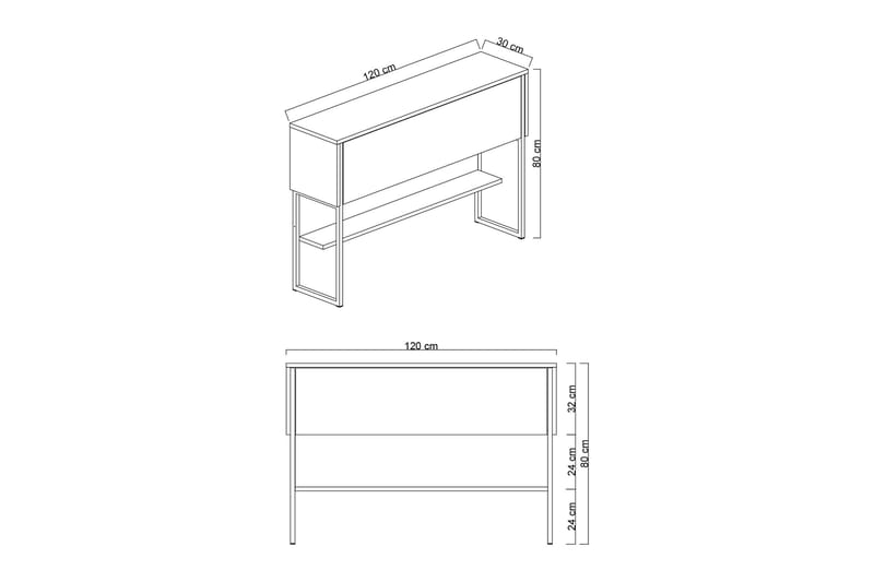 Luxe Lipasto 120 cm - Kulta/Antrasiitti - Säilytys - Säilytyskalusteet - Lipasto