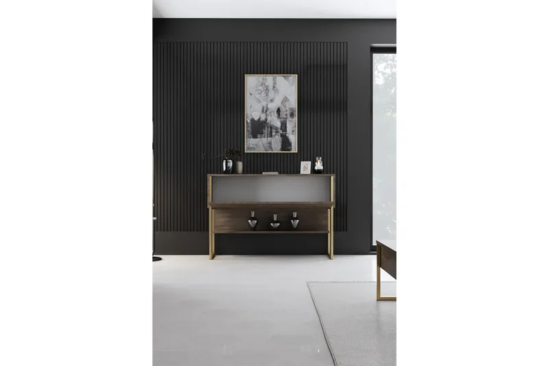 Luxe Lipasto 120 cm - Kulta/Pähkinäpuu - Säilytys - Säilytyskalusteet - Lipasto