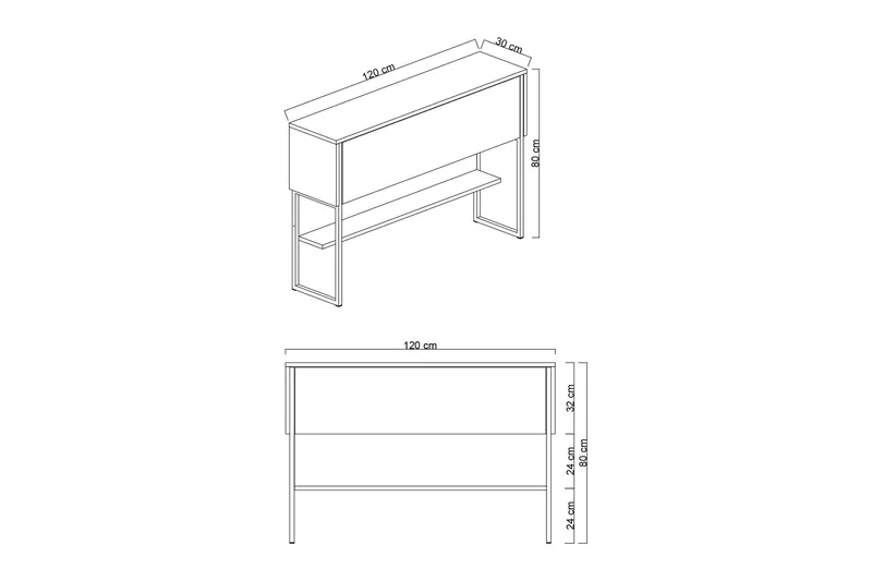 Luxe Lipasto 120 cm - Musta/Valkoinen - Säilytys - Säilytyskalusteet - Lipasto