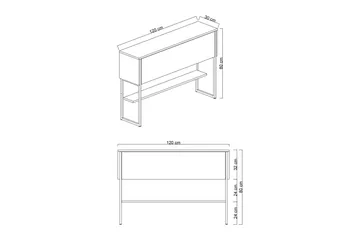 Luxe Lipasto 120 cm - Musta/Valkoinen - Säilytys - Säilytyskalusteet - Lipasto