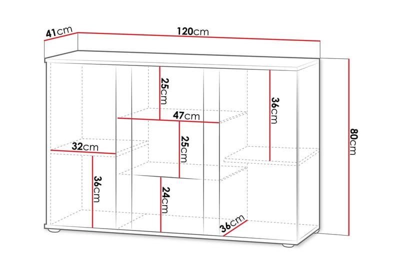 Lyrosen senkki 120 cm puuta lasiovella - Beige - Säilytys - Säilytyskalusteet - Senkki