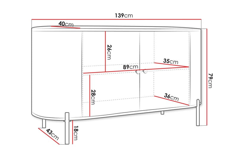 Maggio Senkki 139x43 cm - Beige - Säilytys - Säilytyskalusteet - Senkki