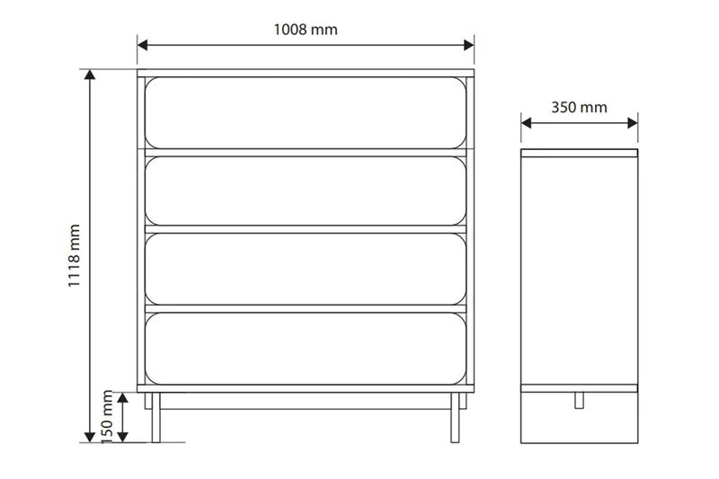 Marinport Lipasto 101 cm - Beige - Säilytys - Säilytyskalusteet - Lipasto