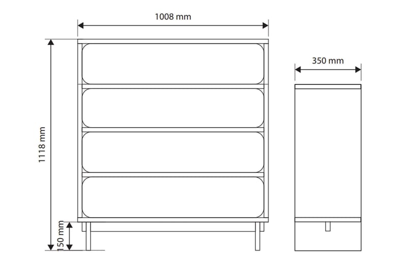 Marinport Lipasto 101 cm - Beige - Säilytys - Säilytyskalusteet - Lipasto