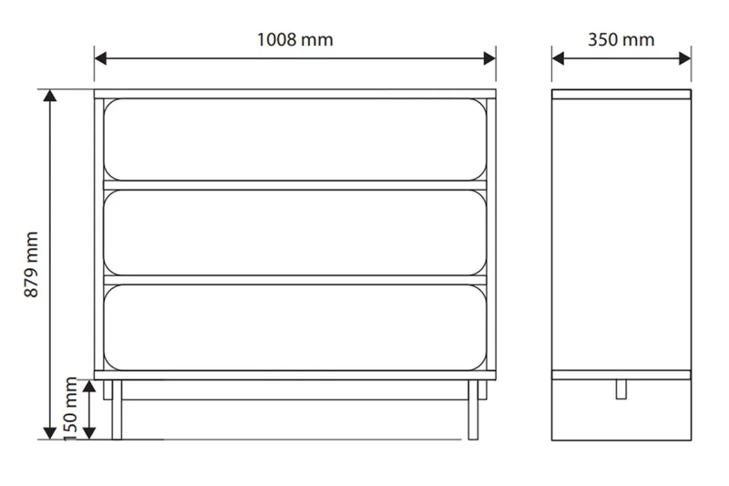 Marinport Lipasto 101 cm - Beige - Säilytys - Säilytyskalusteet - Lipasto