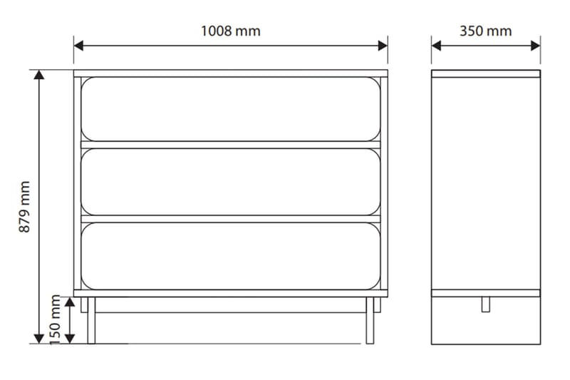 Marinport Lipasto 101 cm - Beige - Säilytys - Säilytyskalusteet - Lipasto