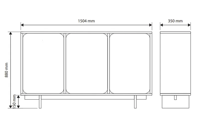 Marinport Lipasto 150 cm - Beige - Säilytys - Säilytyskalusteet - Lipasto