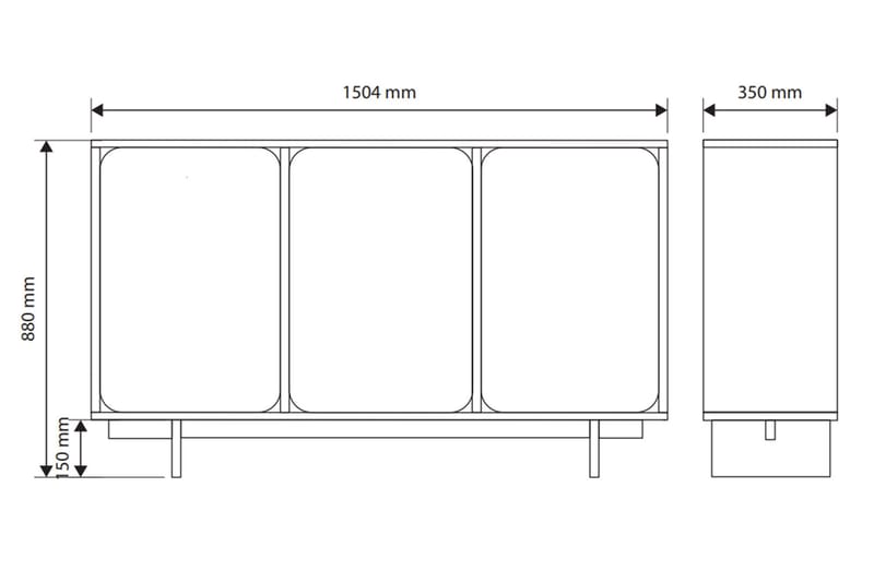 Marinport Lipasto 150 cm - Beige - Säilytys - Säilytyskalusteet - Lipasto