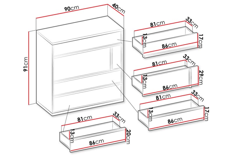 Metropolitan Bureau - Ruskea/Valkoinen/Vaaleanharmaa/Musta - Säilytys - Säilytyskalusteet - Lipasto