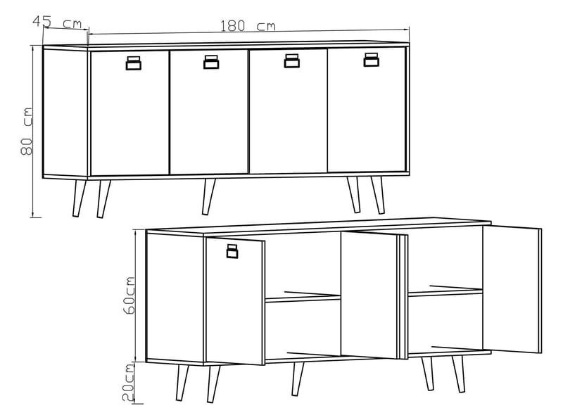 Mivora Konsolipöytä 180 cm - Sapphire Oak - Säilytys - Säilytyskalusteet - Senkki