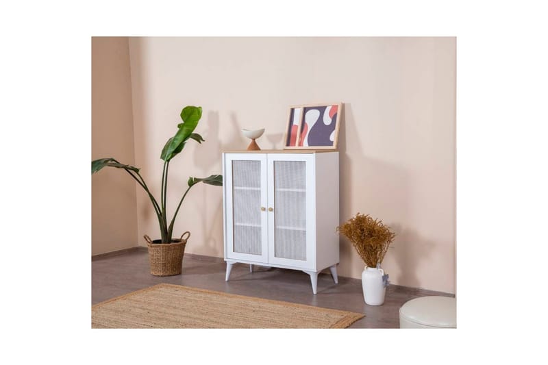 Mjudi senkki 90x41 cm - Luonnollinen/Valkoinen - Säilytys - Säilytyskalusteet - Senkki
