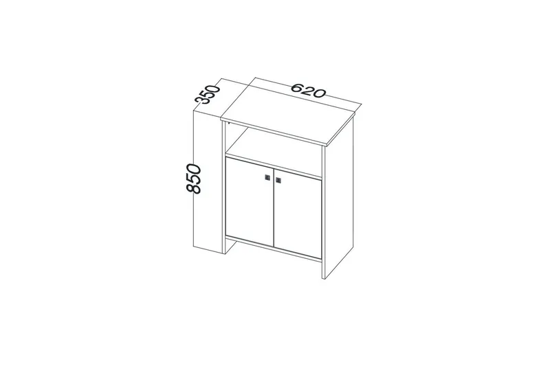 Monikäyttöinen kaappi Cladells-sonomo / valkoinen - Valkoinen - Säilytys - Säilytyskalusteet - Lipasto