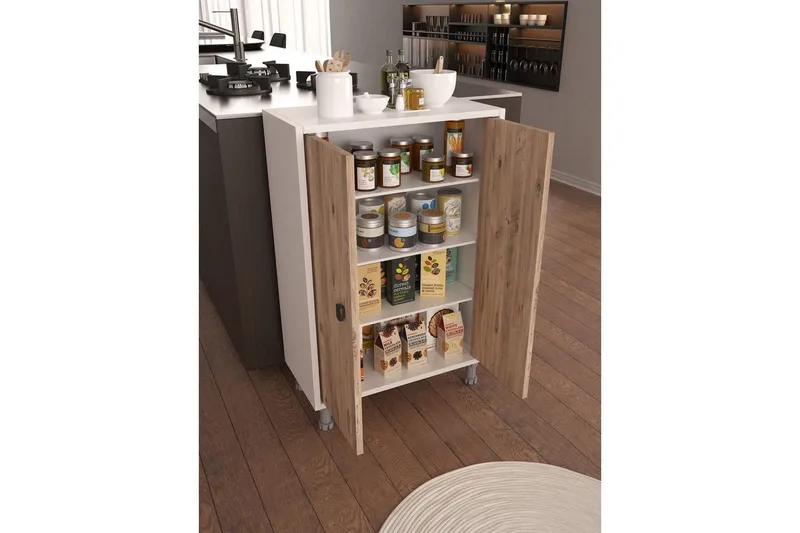 Monikäyttöinen kaappi Sourav Atlantic Mänty / Valkoinen - Ruskea/Valkoinen - Säilytys - Säilytyskalusteet - Lipasto