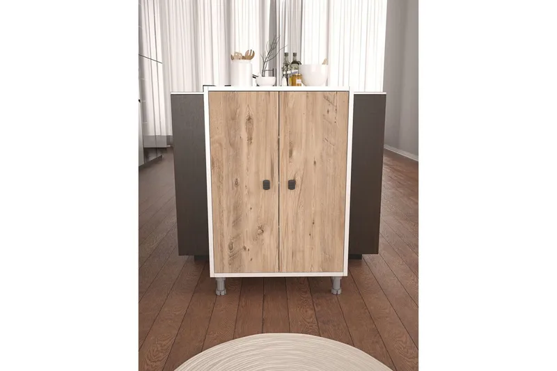 Monikäyttöinen kaappi Sourav Atlantic Mänty / Valkoinen - Ruskea/Valkoinen - Säilytys - Säilytyskalusteet - Lipasto