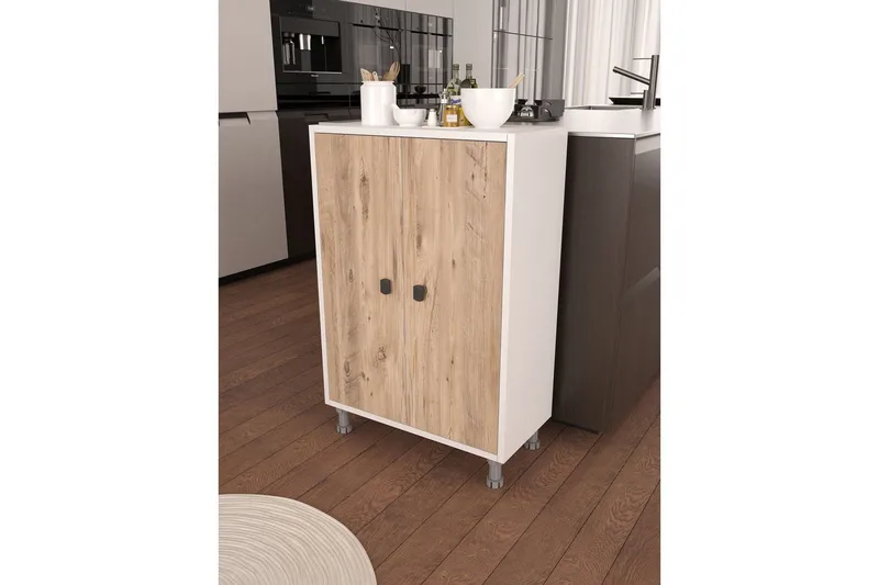 Monikäyttöinen kaappi Sourav Atlantic Mänty / Valkoinen - Ruskea/Valkoinen - Säilytys - Säilytyskalusteet - Lipasto