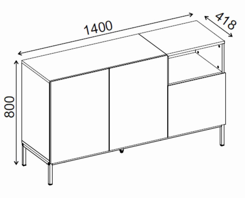 Morlen konsolipöytä 140x80x41,8 cm - Santstone luonnontammi - Säilytys - Säilytyskalusteet - Senkki