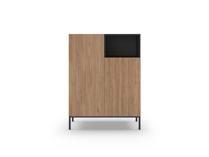 Morlen senkki 90x120x41,8 cm - Natural Oak, Wood Black, Sandstone - Säilytys - Säilytyskalusteet - Senkki