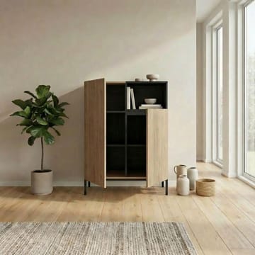 Morlen senkki 90x120x41,8 cm - Natural Oak, Wood Black, Sandstone - Säilytys - Säilytyskalusteet - Senkki
