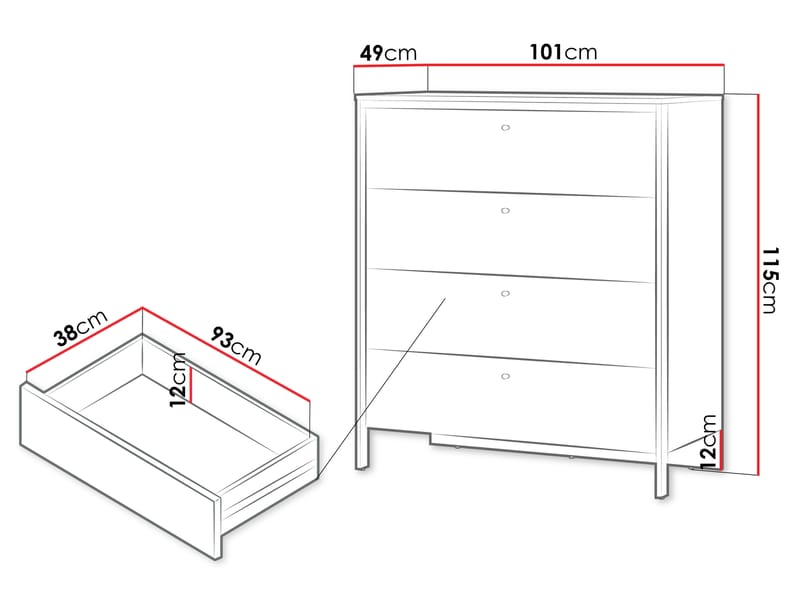 Navron Lipasto 101 cm - Beige - Säilytys - Säilytyskalusteet - Lipasto