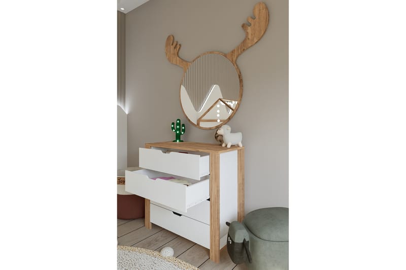 Nordhs Lipasto 90 cm - Vaaleanruskea/Valkoinen - Säilytys - Säilytyskalusteet - Lipasto