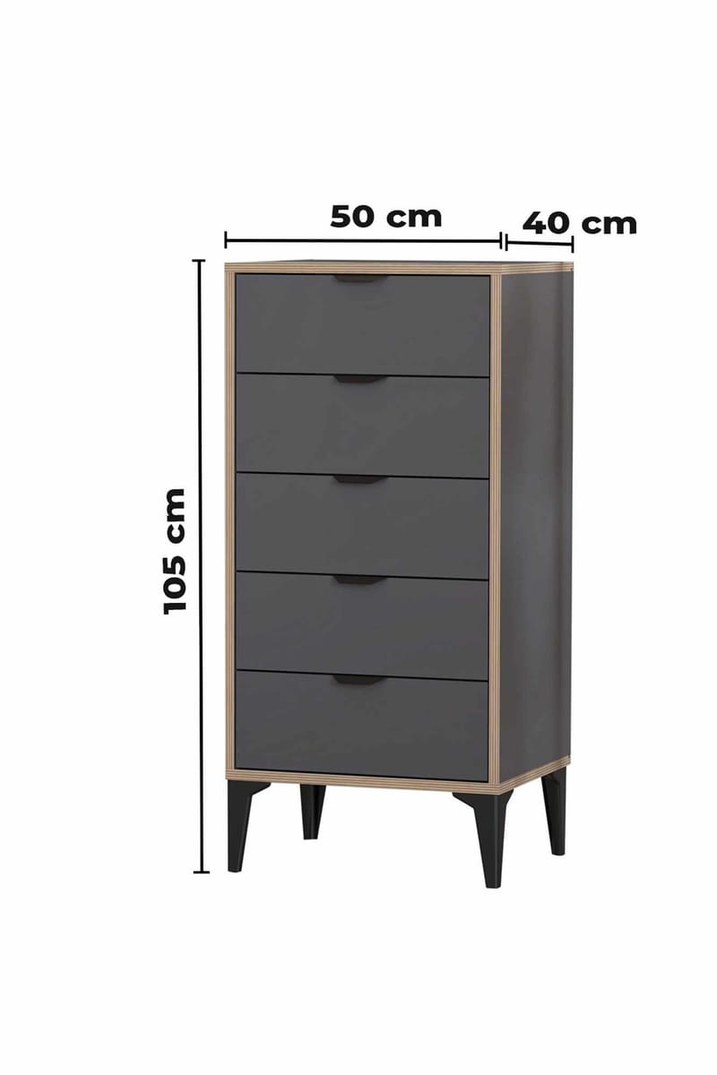 Olyros lipasto 105 cm - Antrasiitti - Säilytys - Säilytyskalusteet - Lipasto