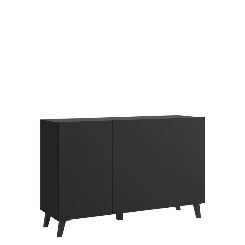 Orvik senkki 120 cm puuta metallijaloilla, Musta