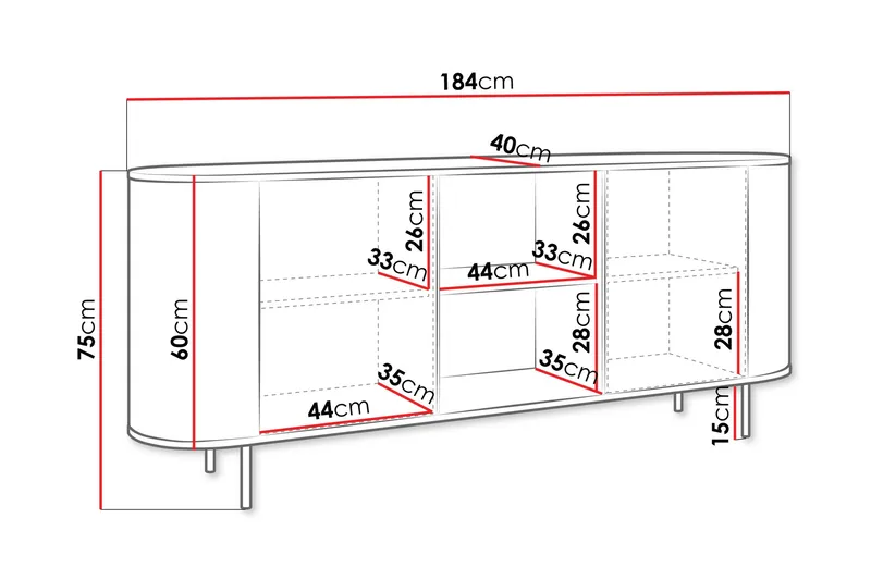 Pantego Senkki 184x40 cm - Säilytys - Säilytyskalusteet - Senkki