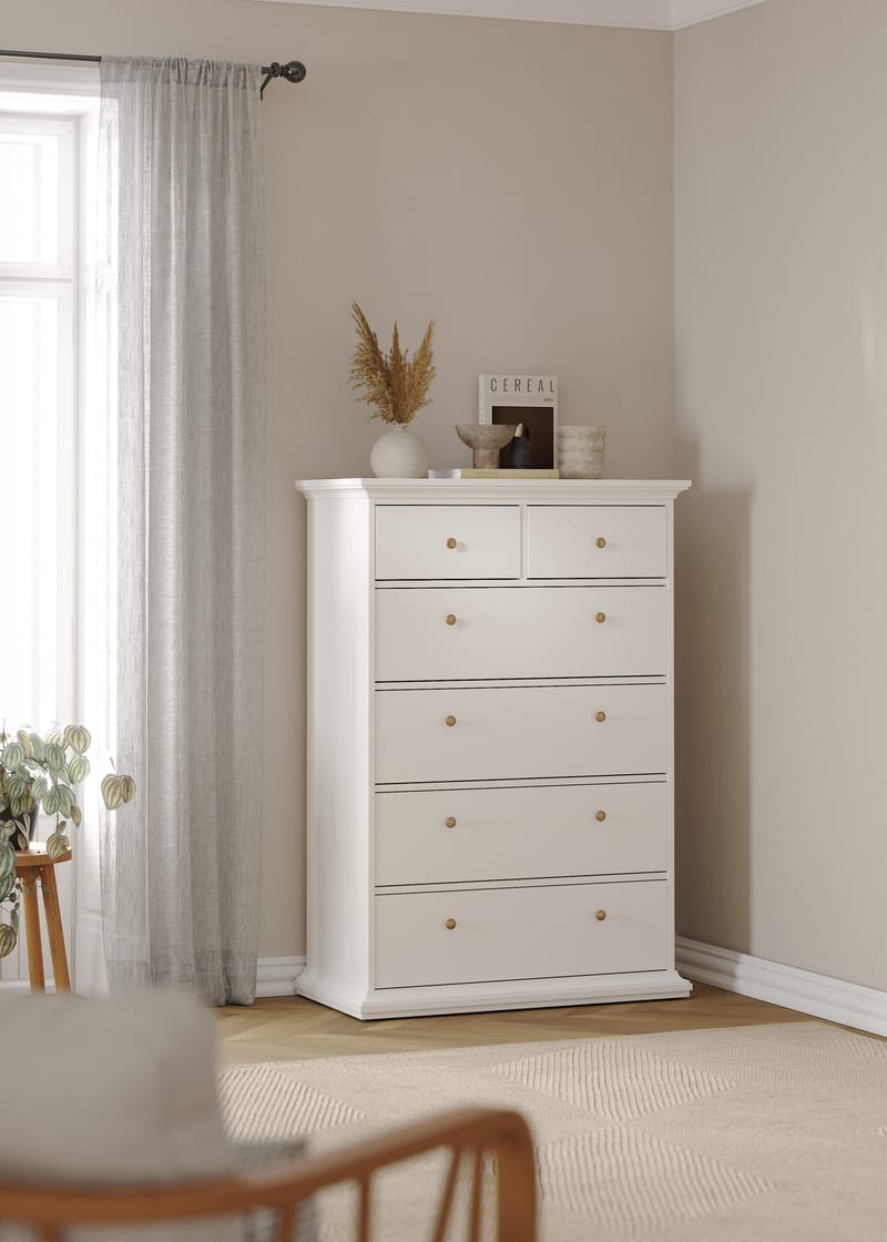 Paris lipasto 6 laatikolla 96x48x140 cm - Säilytys - Säilytyskalusteet - Lipasto