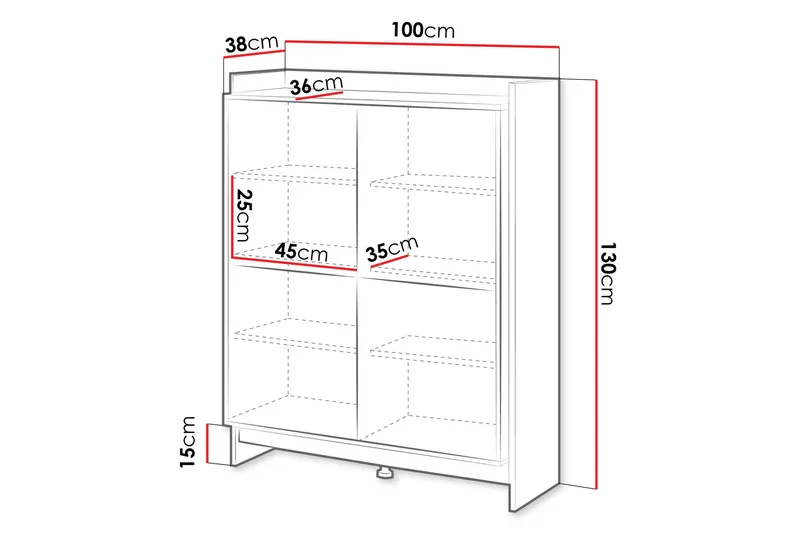 Polina Lipasto 100 cm - Ruskea / Musta - Säilytys - Säilytyskalusteet - Lipasto