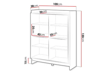 Polina Lipasto 100 cm - Ruskea / Musta - Säilytys - Säilytyskalusteet - Lipasto