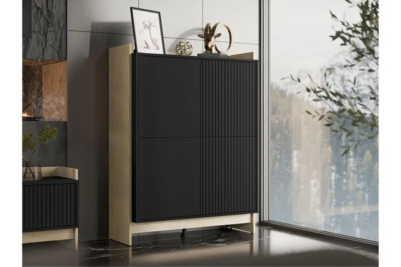 Polina Lipasto 100 cm - Ruskea / Musta - Säilytys - Säilytyskalusteet - Lipasto