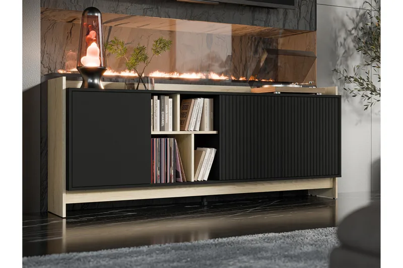 Polina Lipasto 190 cm - Ruskea / Musta - Säilytys - Säilytyskalusteet - Lipasto