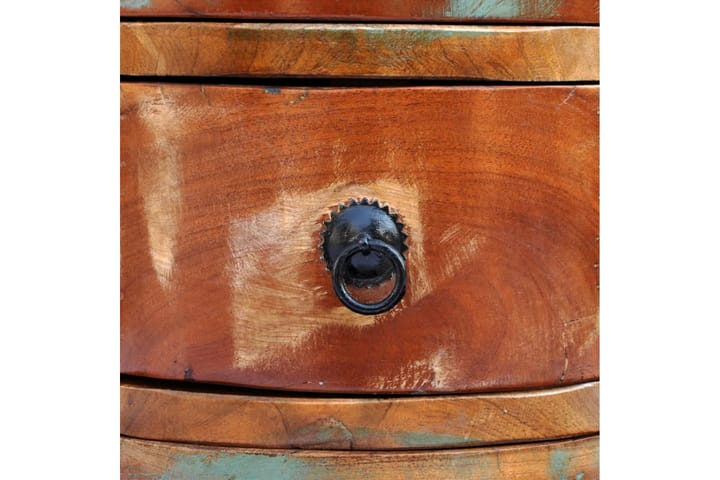 Pyöreä laatikosto 3 vetolaatikolla Kierrätetty puu - Ruskea - Lipasto - Eteisen säilytys