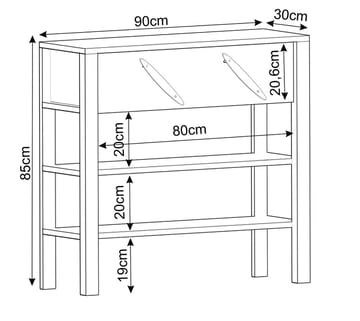 Relon lipasto 90x85x30 cm - Antrasiitti - Säilytys - Säilytyskalusteet - Senkki