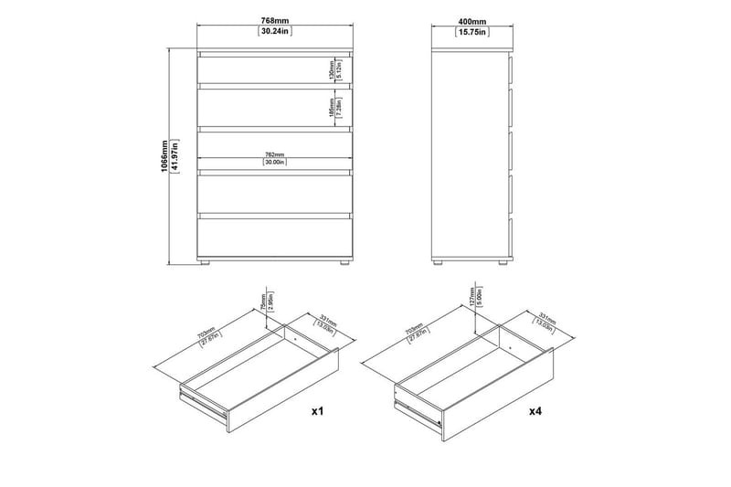 Rengo Lipasto 76,8 cm - Luonnonväri - Säilytys - Säilytyskalusteet - Lipasto