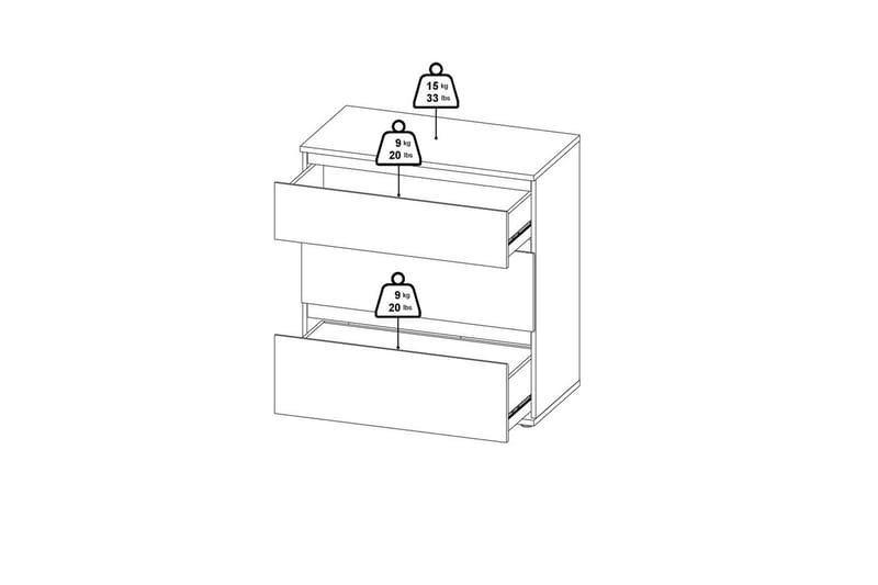 Rengo Lipasto 76,8 cm - Luonnonväri - Säilytys - Säilytyskalusteet - Lipasto