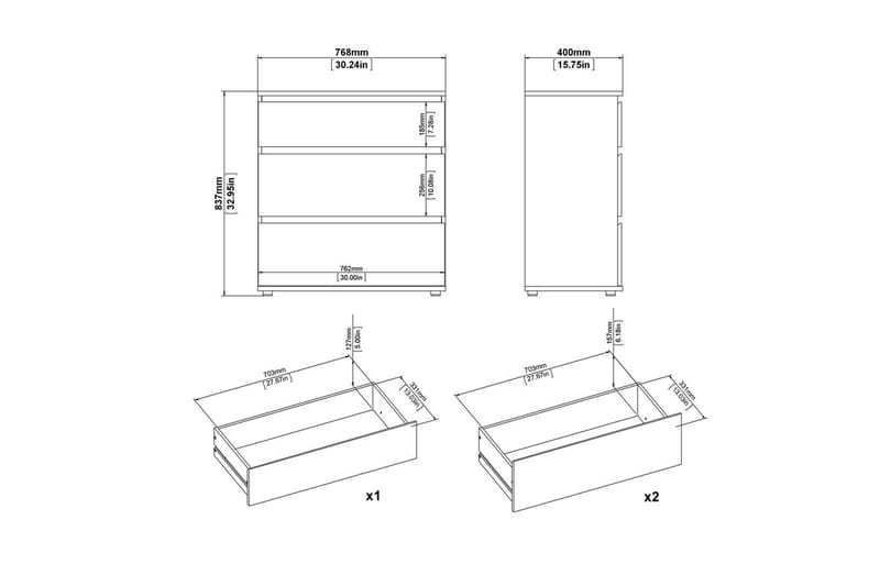 Rengo Lipasto 76,8 cm - Luonnonväri - Säilytys - Säilytyskalusteet - Lipasto