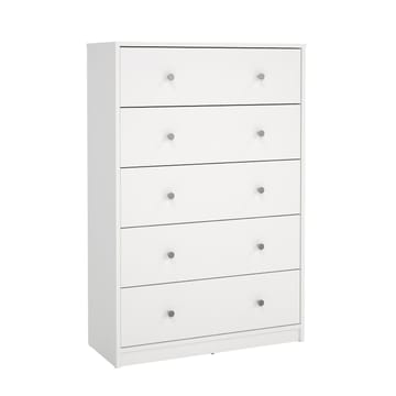 Renor lipasto 5 laatikolla Valkoinen 72x30x108 cm - Säilytys - Säilytyskalusteet - Lipasto