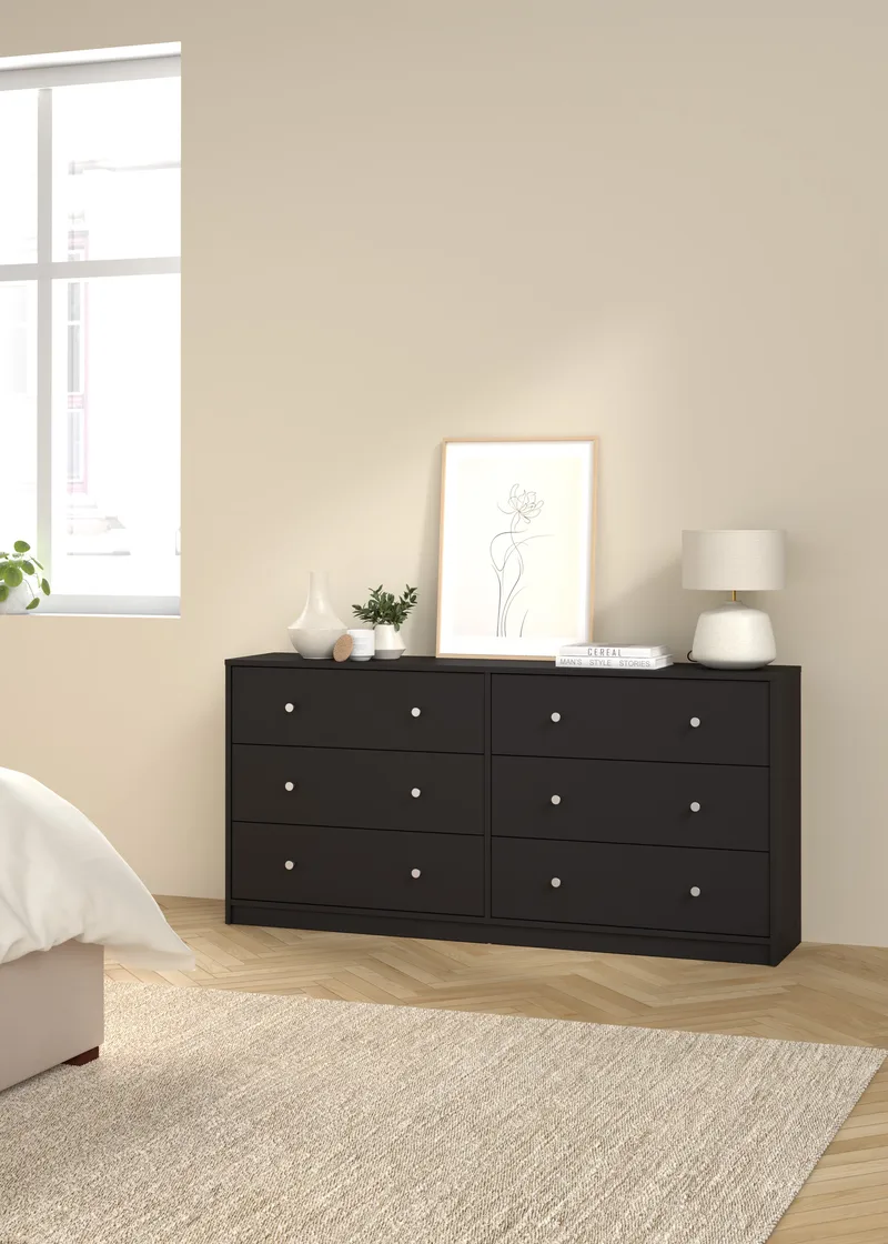 Renor lipasto kaksoislipasto 6 laatikolla 143x30x68 cm - Säilytys - Säilytyskalusteet - Lipasto