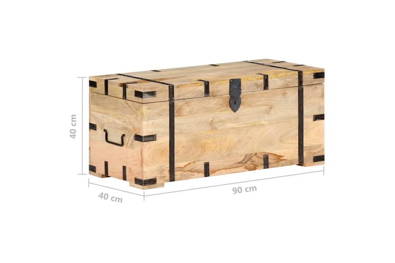 Arkku 90x40x40 cm täysi mangopuu - Ruskea - Säilytys - Säilytyskalusteet - Säilytysarkku