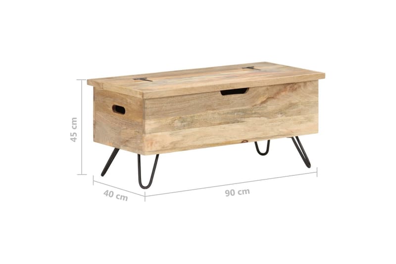 Arkku 90x40x45 cm täysi mangopuu - Säilytys - Säilytyskalusteet - Säilytysarkku