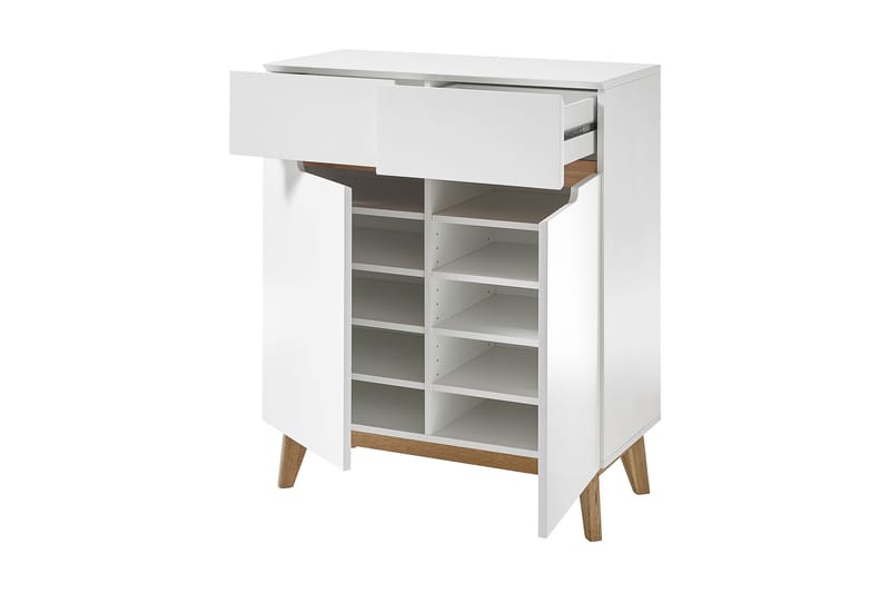 Eteisarkku Marleny 85 cm - Valkoinen/Tammi - Säilytys - Säilytyskalusteet - Säilytysarkku