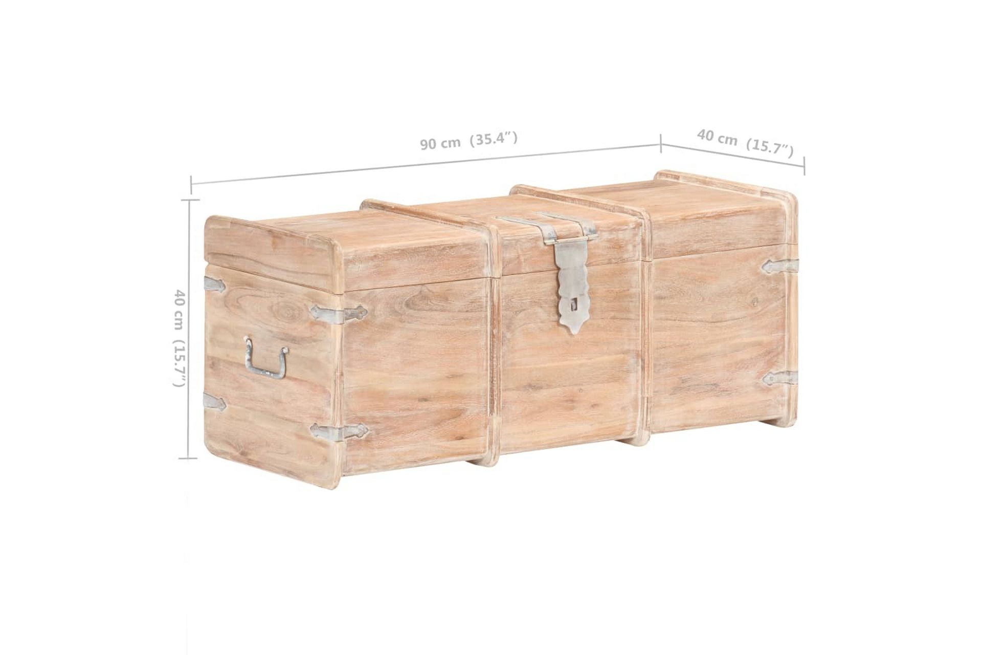 Säilytysarkku 90x40x40 cm täysi akaasiapuu - Säilytys - Säilytyskalusteet - Säilytysarkku