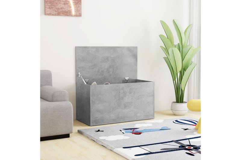 Säilytysarkku betoninharmaa 84x42x46 cm lastulevy - Säilytys - Säilytyskalusteet - Säilytysarkku