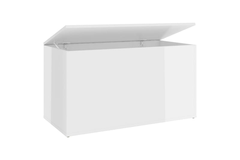 Säilytysarkku korkeakiilto valkoinen 84x42x46 cm lastulevy - Säilytys - Säilytyskalusteet - Säilytysarkku