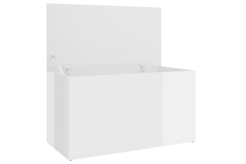 Säilytysarkku korkeakiilto valkoinen 84x42x46 cm lastulevy - Säilytys - Säilytyskalusteet - Säilytysarkku